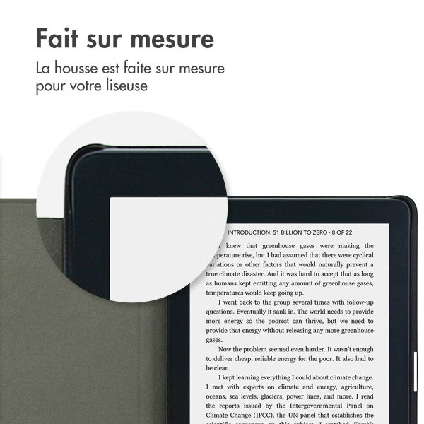 imoshion Étui de liseuse portefeuille Canvas Sleepcover Kobo Clara 2E / Tolino Shine 4 - Bleu foncé