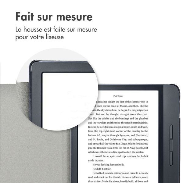 imoshion Étui de liseuse portefeuille Canvas Sleepcover avec support Kobo Libra H2O - Violet