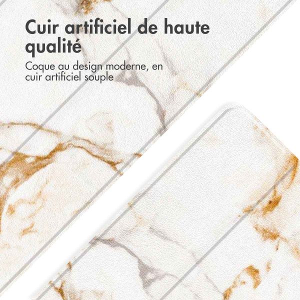 imoshion Coque tablette Design Trifold Samsung Galaxy Tab A9 Plus - White Marble