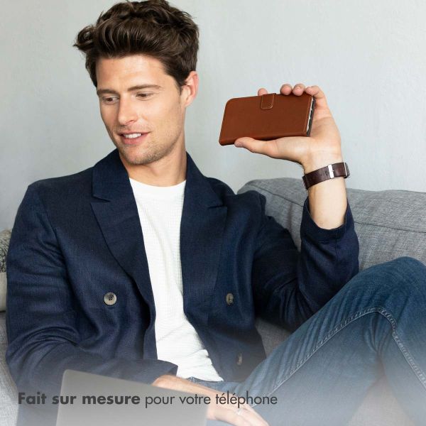 Selencia Étui de téléphone portefeuille en cuir véritable Galaxy A32 (5G)