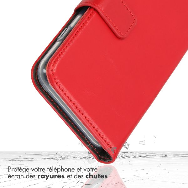 Selencia Étui de téléphone portefeuille en cuir véritable Samsung Galaxy S23 - Rouge