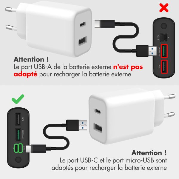 imoshion Batterie externe - 27.000 mAh - Quick Charge et Power Delivery - Blanc