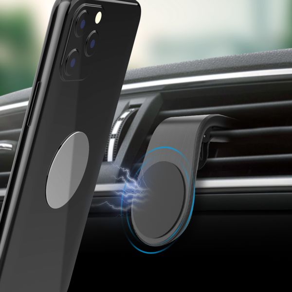 Accezz Support de téléphone pour voiture iPhone 12 - Universel - Grille de ventilation - Magnétique - Noir