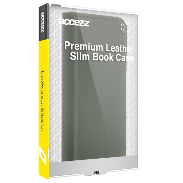 Accezz Étui de téléphone Slim Folio en cuir de qualité supérieure iPhone 13 Pro Max - Vert