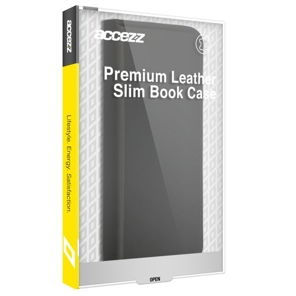 Accezz Étui de téléphone Slim Folio en cuir de qualité supérieure iPhone 15 - Noir
