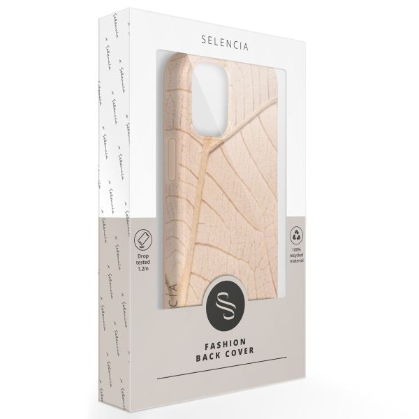 Selencia Aurora Coque Fashion iPhone 12 (Pro) - ﻿Coque durable - 100 % recyclée - Earth Leaf Beige