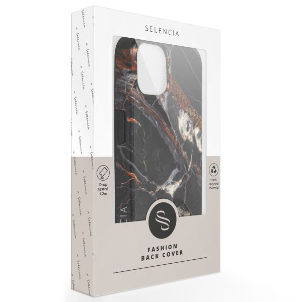 Selencia Aurora Coque Fashion iPhone 14 Pro Max - ﻿Coque durable - 100 % recyclée - Marbre Noir