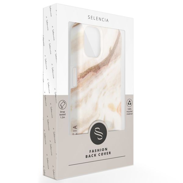 Selencia Aurora Coque Fashion iPhone 12 (Pro) - ﻿Coque durable - 100 % recyclée - Marbre Blanc