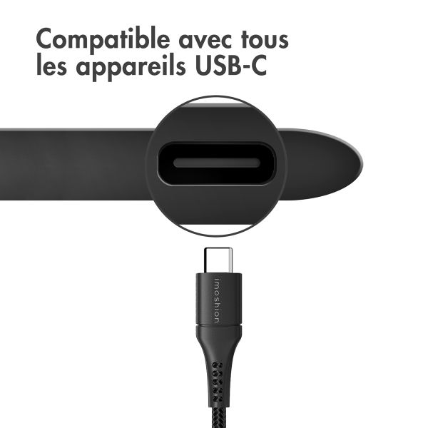 iMoshion Braided USB-C vers câble USB Samsung Galaxy A14 (5G) - 1 mètre - Noir