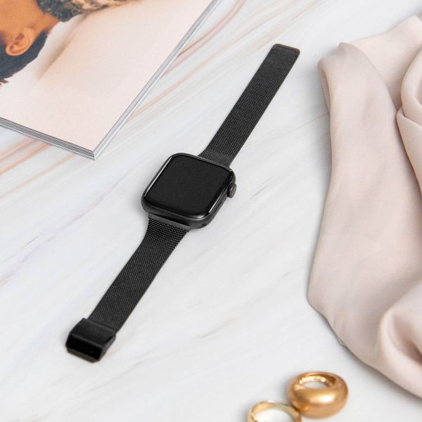 imoshion Bracelet pliant Milanese Apple Watch Series 1-9 / SE - 38/40/41 mm / Series 10 - 42 mm - Noir