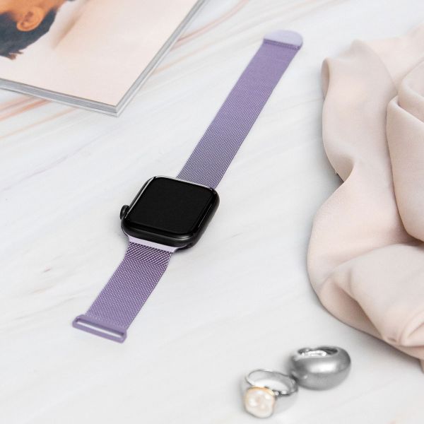 imoshion Bracelet magnétique milanais Apple Watch Series 1-10 / SE / Ultra (2) - 42/44/45/46/49 mm - Taille S - Violet