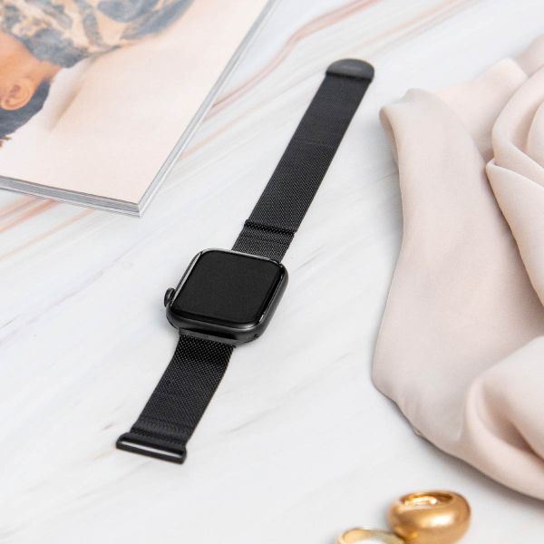 imoshion Bracelet magnétique milanais Apple Watch Series 1-9 / SE - 38/40/41 mm / Series 10 - 42 mm - Taille S - Noir