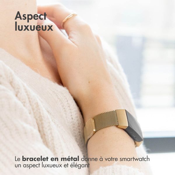 imoshion Bracelet magnétique milanais le Fitbit Versa 3 - Taille M - Dorée