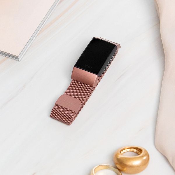 iMoshion Bracelet magnétique milanais Fitbit Charge 3 / 4 - Taille S - Rose