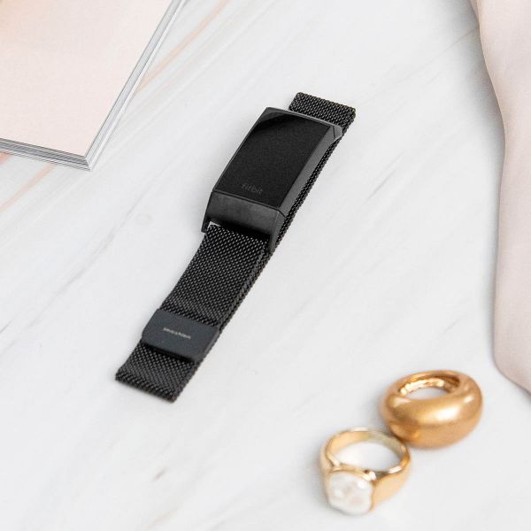 imoshion Bracelet magnétique milanais Fitbit Alta (HR) - Taille M - Noir