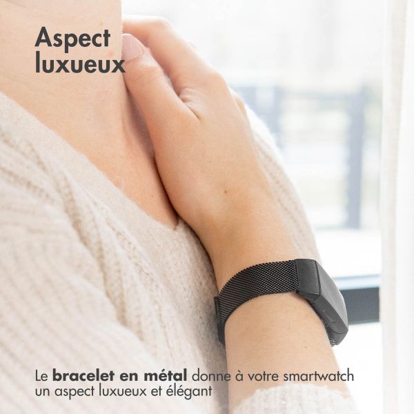 iMoshion Bracelet magnétique milanais Fitbit Charge 5 / Charge 6 - Taille S - Noir
