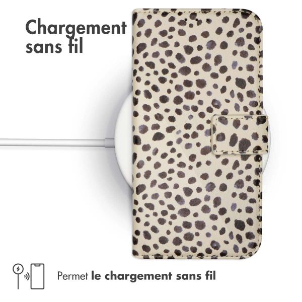 imoshion ﻿Étui de téléphone portefeuille Design iPhone Xr - Black And White Dots