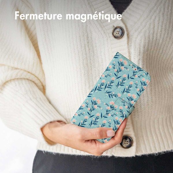 imoshion Étui de téléphone portefeuille Design Motorola Moto G24 Power - Blue Flowers