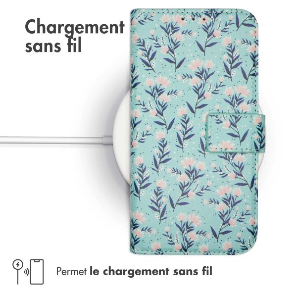 imoshion Étui de téléphone portefeuille Design Motorola Moto G24 Power - Blue Flowers