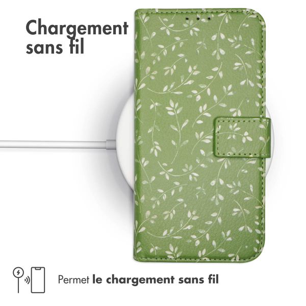 iMoshion Étui de téléphone portefeuille Design Samsung Galaxy A55 - Green Flowers