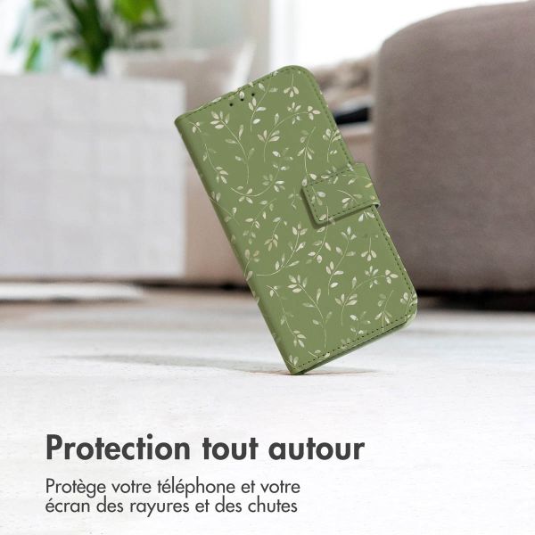 iMoshion Étui de téléphone portefeuille Design Samsung Galaxy A55 - Green Flowers
