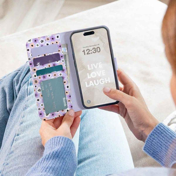 iMoshion ﻿Étui de téléphone portefeuille Design Samsung Galaxy A51 - Purple Flowers