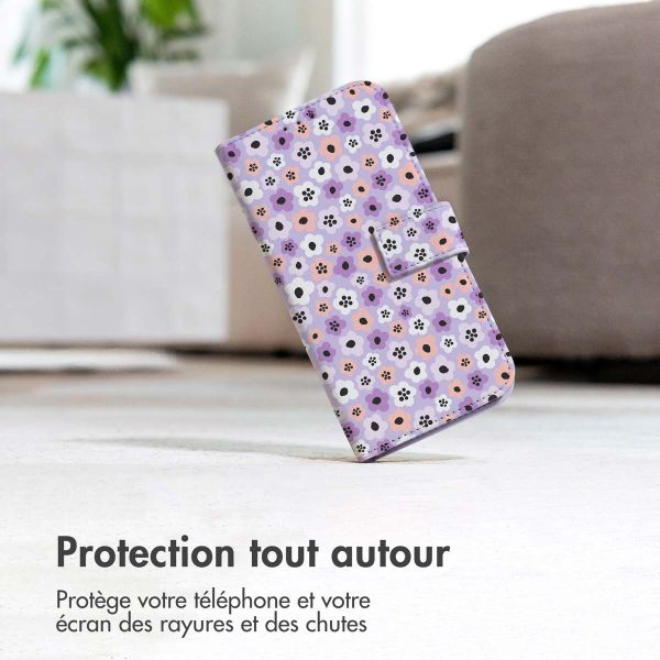 imoshion ﻿Étui de téléphone portefeuille Design iPhone 12 (Pro) - Purple Flowers