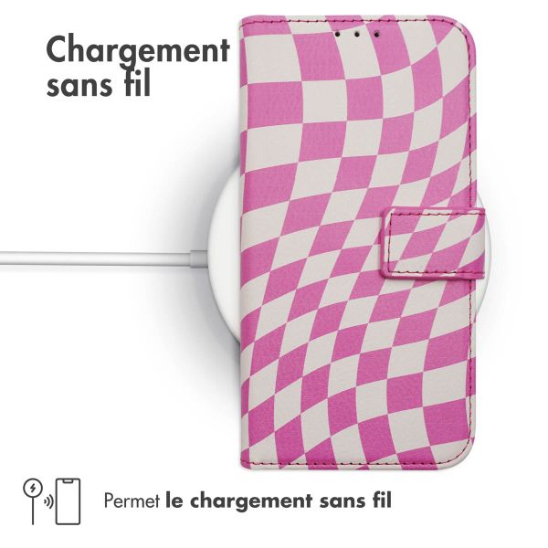 imoshion Étui de téléphone portefeuille Design iPhone 14 - Retro Pink