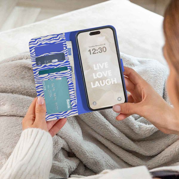 iMoshion ﻿Étui de téléphone portefeuille Design Samsung Galaxy S9 - White Blue Stripes