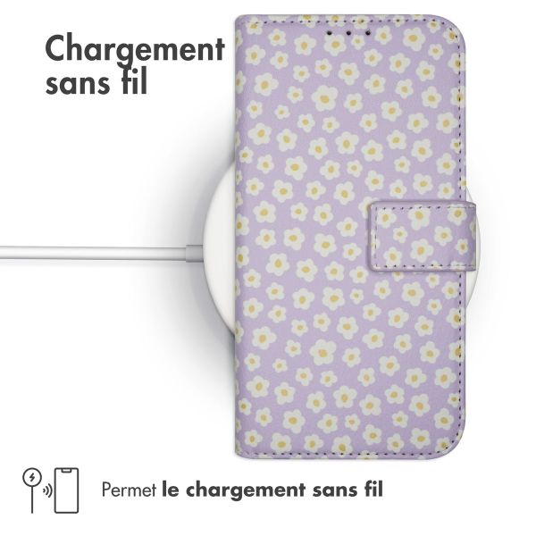 imoshion Étui de téléphone portefeuille Design Samsung Galaxy A33 - White Daisy