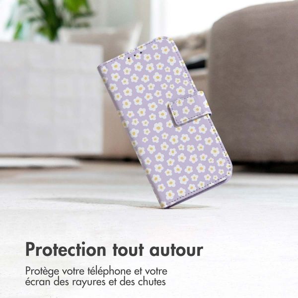 imoshion Étui de téléphone portefeuille Design Motorola Moto G04 / G24 - White Daisy