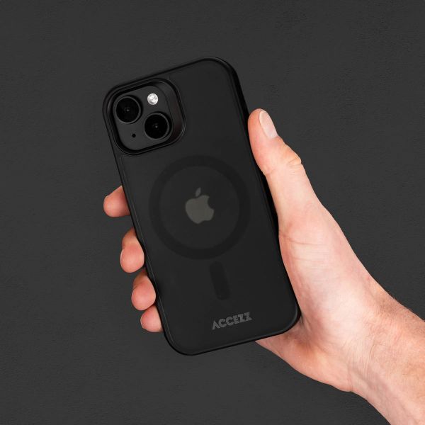 Accezz Coque Givrée Robuste avec MagSafe iPhone 15 Plus - Noir