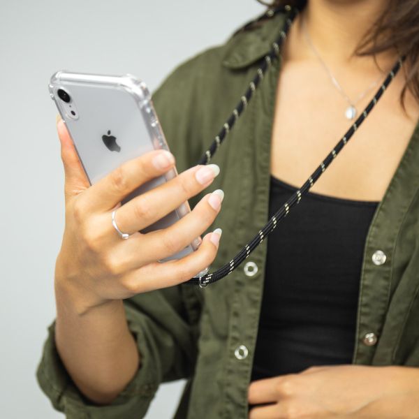 iMoshion Coque avec cordon Samsung Galaxy S21 FE - Noir / Dorée