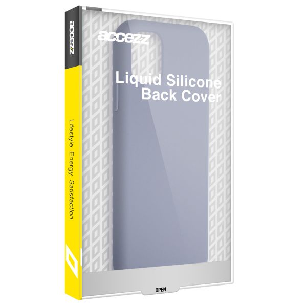Accezz Coque Liquid Silicone iPhone 13 - Lavender Gray