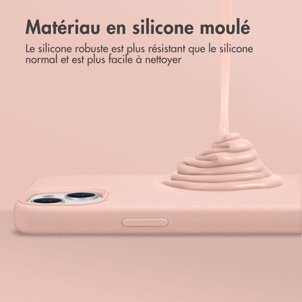 Accezz Coque Liquid Silicone iPhone 15 Pro Max - Rose