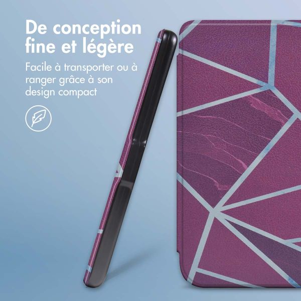 imoshion Design Slim Hard Sleepcover avec support Kobo Sage / Tolino Epos 3 - Bordeaux Graphic