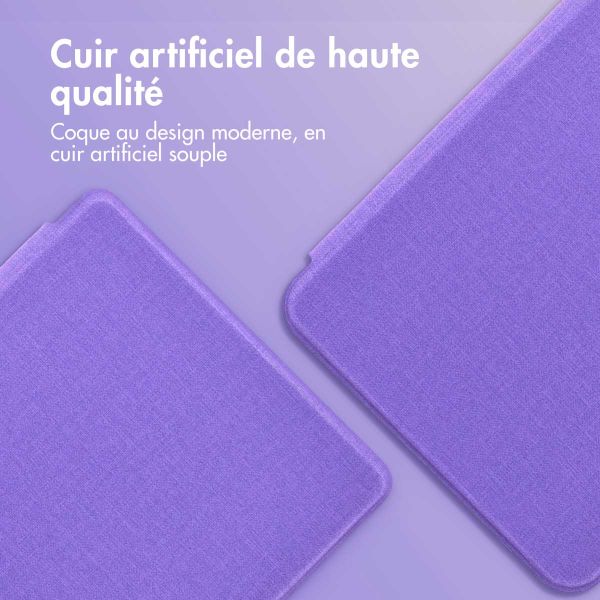 imoshion Étui de liseuse portefeuille Canvas Sleepcover avec support Kobo Libra H2O - Violet