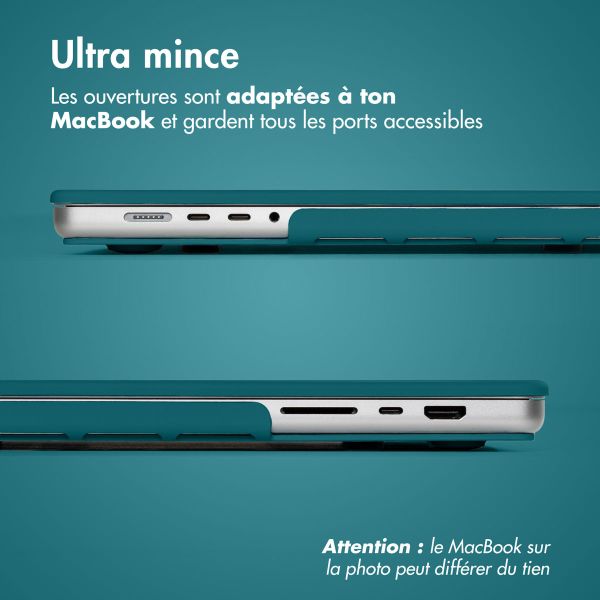 iMoshion Coque rigide MacBook Pro 16 pouces (2021) / Pro 16 pouces (2023) M3 chip - A2485 / A2780 / A2919 - Petrol Green