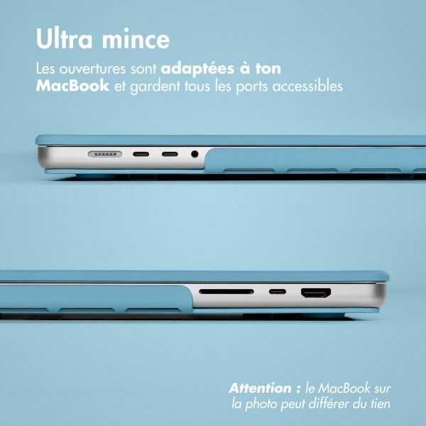 iMoshion Coque rigide MacBook Pro 14 pouces (2021) / Pro 14 pouces (2023) M3 chip - A2442 / A2779 / A2918 - Soft Blue