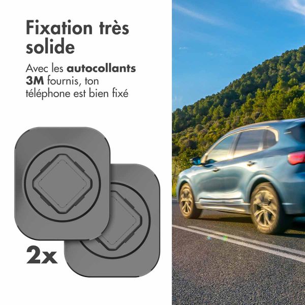 Accezz EasyLock Support de téléphone de voiture - Avec coque iPhone 13 - Grille de ventilation - Rotation à 360 degrés - Noir