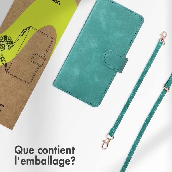 imoshion Etui de téléphone portefeuille avec cordon Samsung Galaxy A14 (5G/4G) - Turquoise