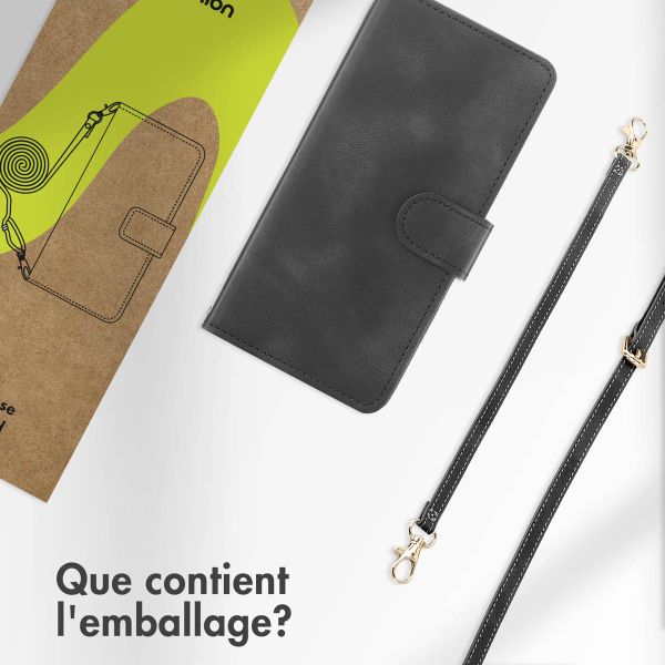 imoshion Etui de téléphone portefeuille avec cordon iPhone 14 - Noir