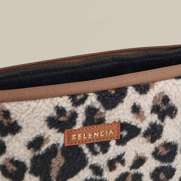 Selencia Pochette ordinateur Teddy 15-16 pouces - Leopard