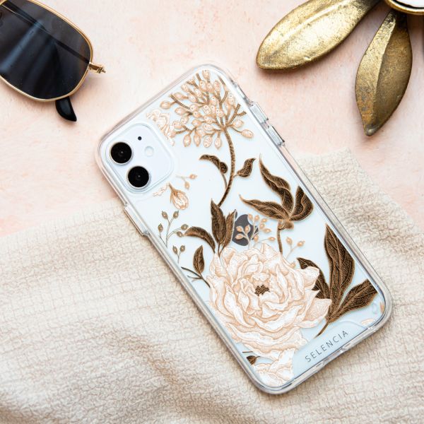 Selencia Coque très protectrice Fashion iPhone 14 Plus - Golden Flowers