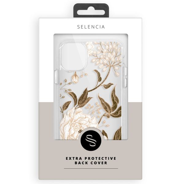 Selencia Coque très protectrice Fashion iPhone 14 Plus - Golden Flowers