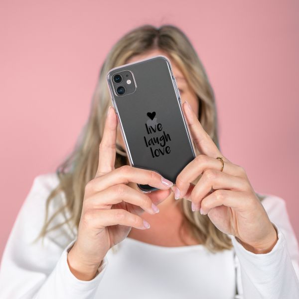 iMoshion Coque Design iPhone 13 - Live Laugh Love - Noir