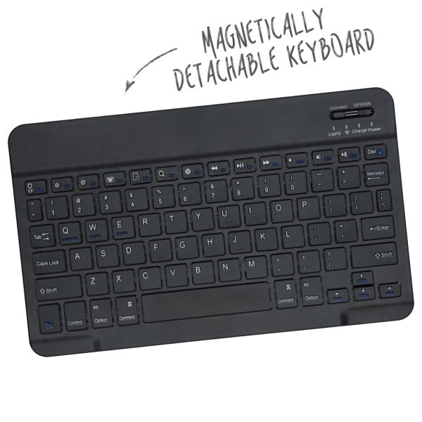 Accezz Étui de tablette portefeuille Bluetooth Clavier QWERTY iPad Pro 13 (2024) M4 - Noir