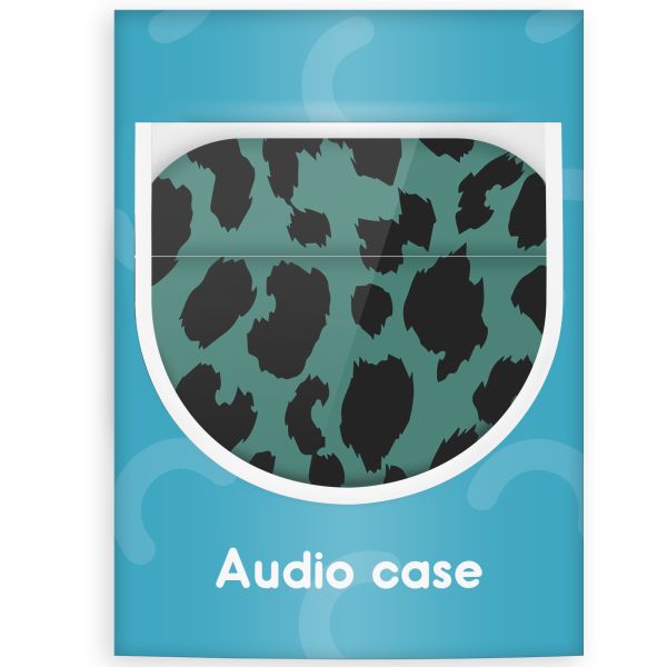 iMoshion Coque Hardcover Design AirPods Pro 2 - Green Leopard