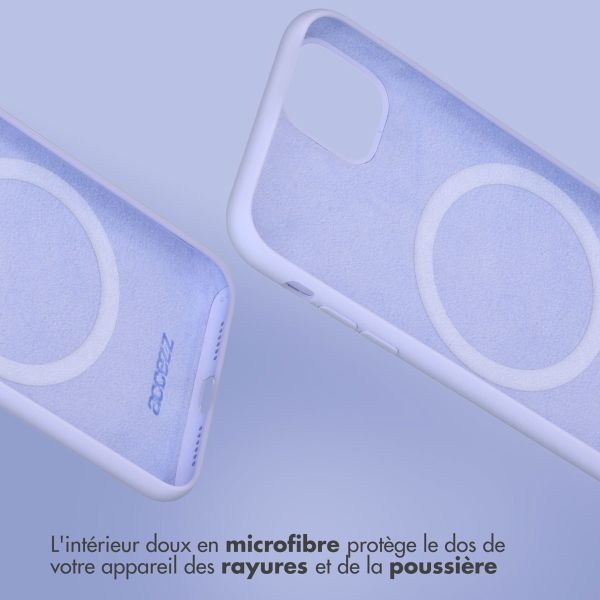 Accezz Coque Liquid Silicone avec MagSafe iPhone 15 Pro - Violet