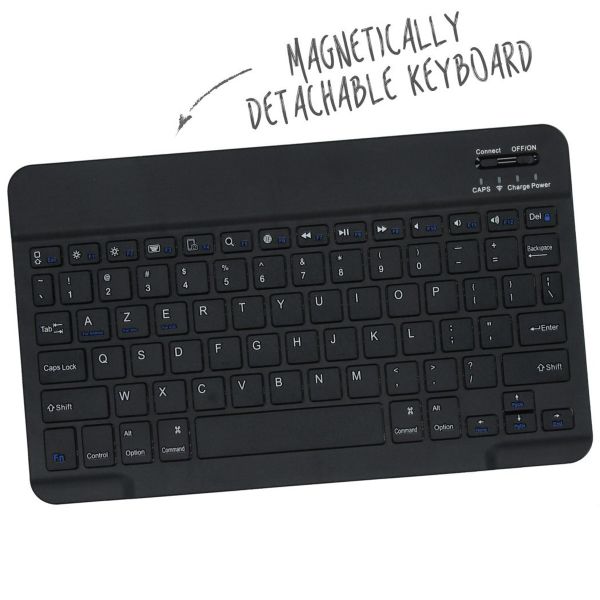 Accezz Étui de tablette portefeuille Bluetooth Clavier AZERTY iPad Pro 11 (2024) M4 - Noir 